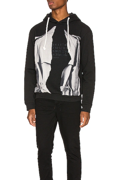 Shop Maison Margiela Printed Hoodie In Black