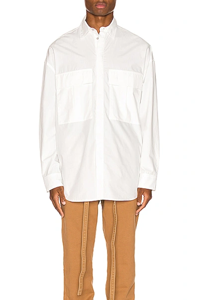 Shop Fear Of God Long Sleeve Button Up In White