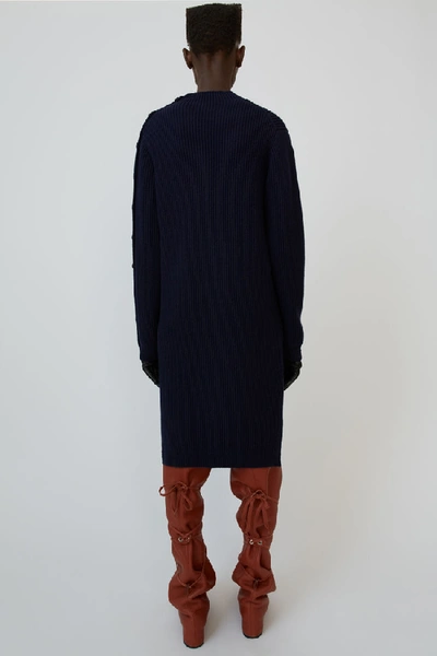 Shop Acne Studios Rib-knit Dress Navy Blue