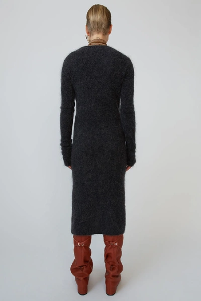 Shop Acne Studios Mohair-blend Midi Dress Charcoal Grey Melange