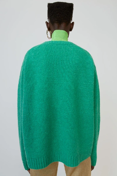 Shop Acne Studios Samara Wool Bright Green In Crewneck Sweater