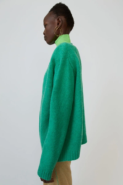 Shop Acne Studios Samara Wool Bright Green In Crewneck Sweater