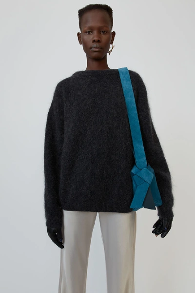 Shop Acne Studios Dramatic Moh Warm Charcoal In Oversized Sweater