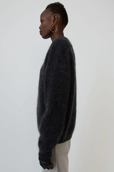 Shop Acne Studios Dramatic Moh Warm Charcoal In Oversized Sweater