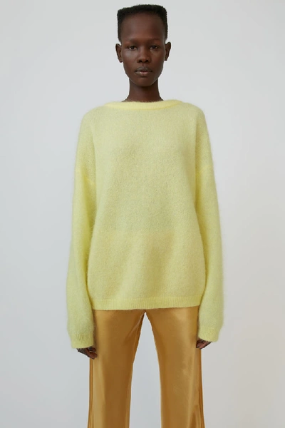 Shop Acne Studios Dramatic Moh Light Yellow In Oversized Sweater