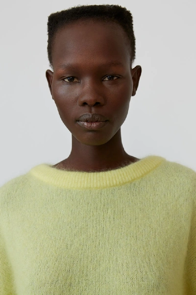 Shop Acne Studios Dramatic Moh Light Yellow In Oversized Sweater
