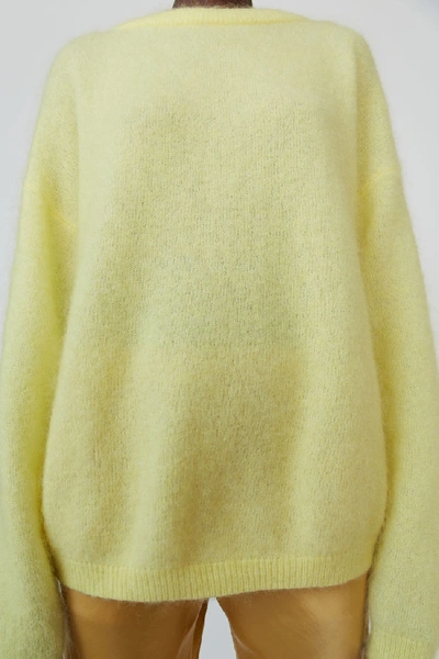 Shop Acne Studios Dramatic Moh Light Yellow In Oversized Sweater