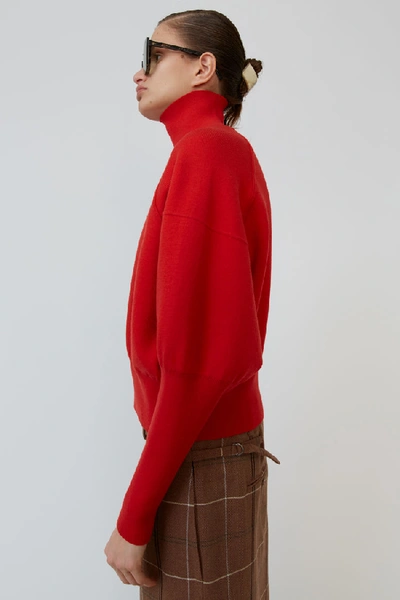 Shop Acne Studios High Neck Sweater Bright Red