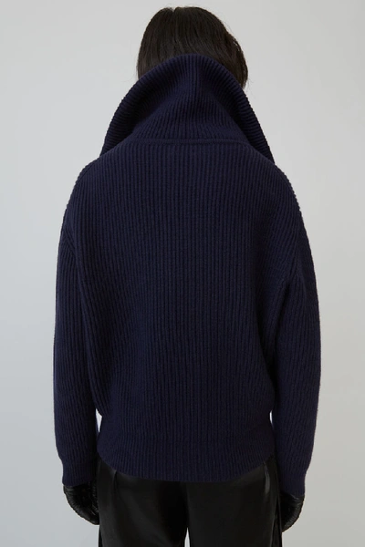 Shop Acne Studios Half-zip Sweater Navy Blue