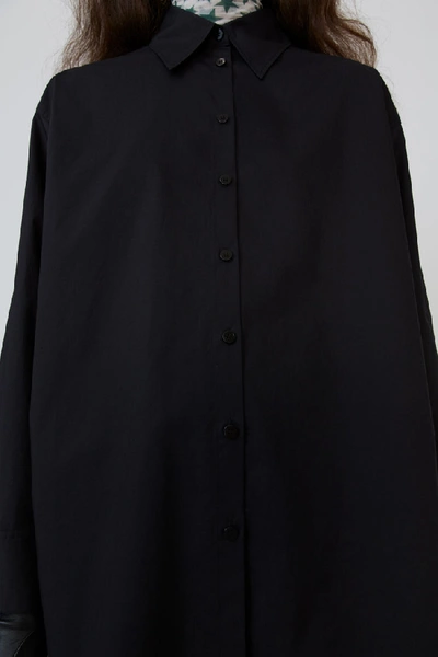 Shop Acne Studios Oversized Cotton Shirt Black