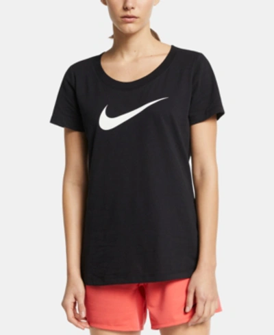 Shop Nike Women's Dry Logo Training T-shirt In Black/black/htr/white