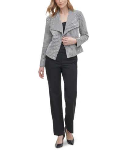 Shop Calvin Klein Houndstooth Flyway Blazer In Houndstooth Black