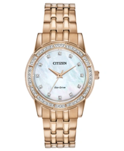 Shop Citizen Eco-drive Women's Silhouette Rose Gold-tone Stainless Steel Bracelet Watch 31mm