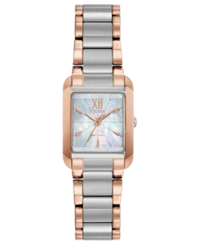 Shop Citizen Eco-drive Women's Bianca Two-tone Stainless Steel Bracelet Watch 22mm In Two Tone