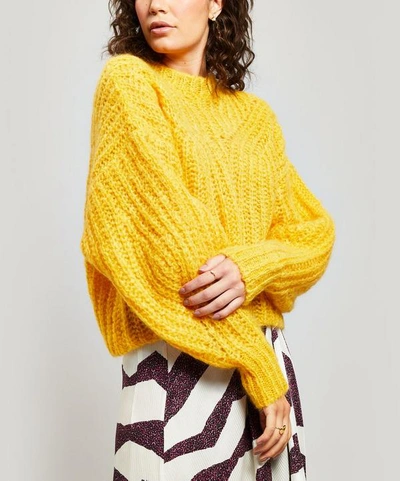 Shop Isabel Marant Inko Mohair-blend Jumper In Yellow