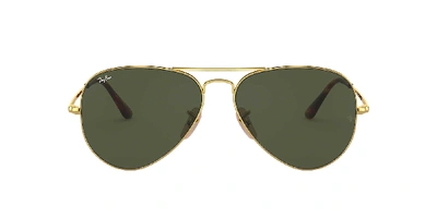 Ray Ban Aviator Metal Ii Sunglasses Gold Frame Green Lenses 58-14 In Green Classic G-15