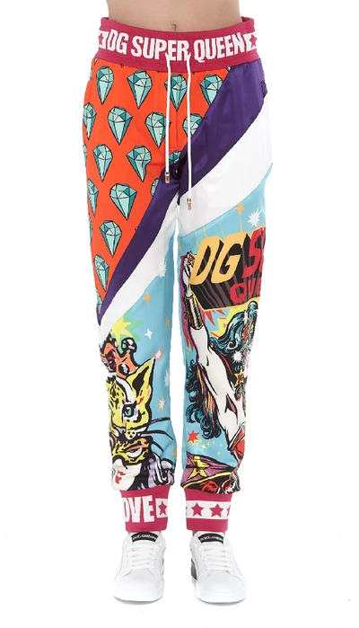 Shop Dolce & Gabbana Super Heroine Print Trousers In Multicolor