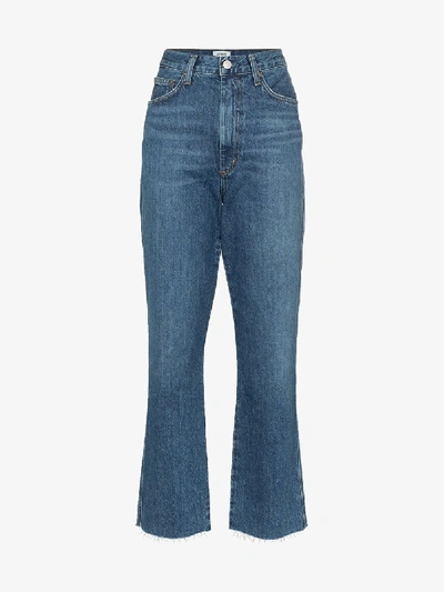 Shop Agolde High-waisted Kick Flared Jeans In Blue