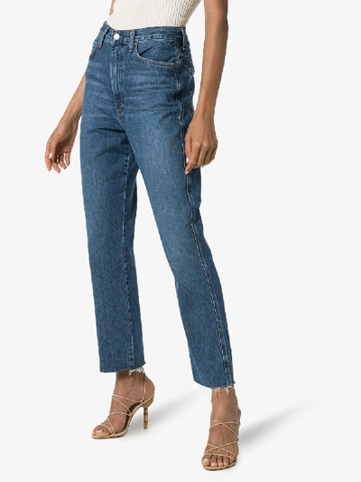 Shop Agolde High-waisted Kick Flared Jeans In Blue