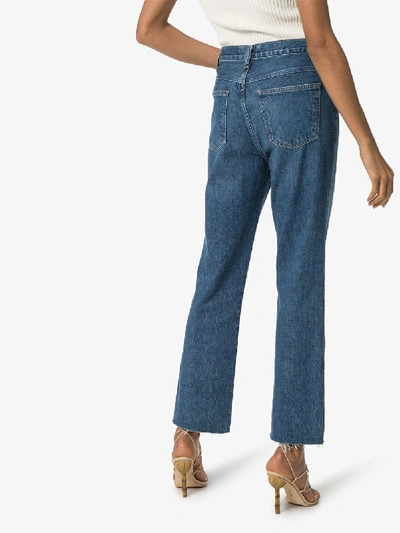 Shop Agolde High-waisted Kick Flared Jeans In Blue