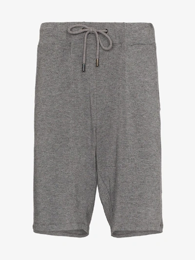 Shop Lot78 Ankle-length Cashmere Blend Track Shorts In Grey