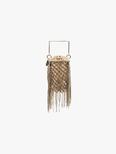 Shop Rosantica Gold Tone Rimbaud Embellished Bracelet Bag In Metallic