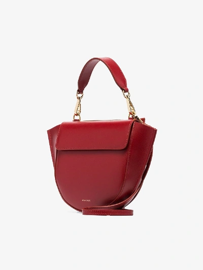 Shop Wandler Red Hortensia Mini Leather Shoulder Bag