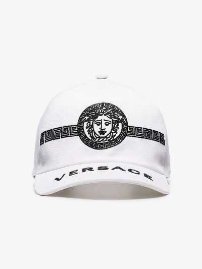 Shop Versace White Medusa Logo Baseball Cap