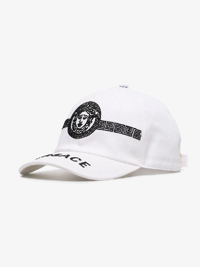 Shop Versace White Medusa Logo Baseball Cap