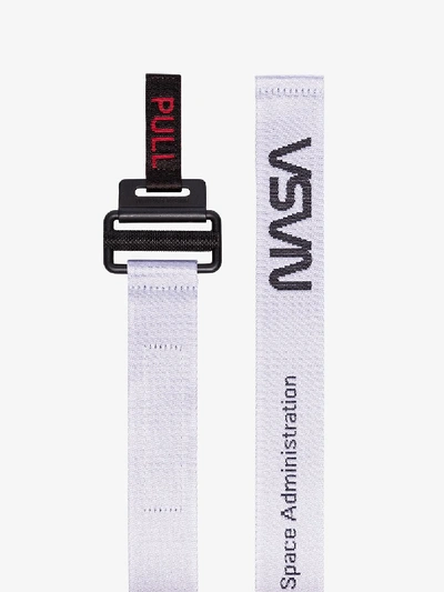 Shop Heron Preston White Nasa Belt In Grey