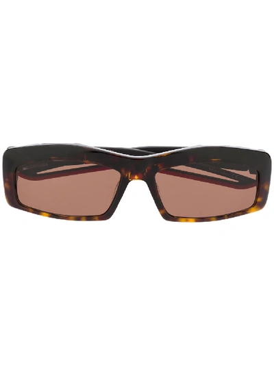 Shop Balenciaga Hybrid Sunglasses In 棕色