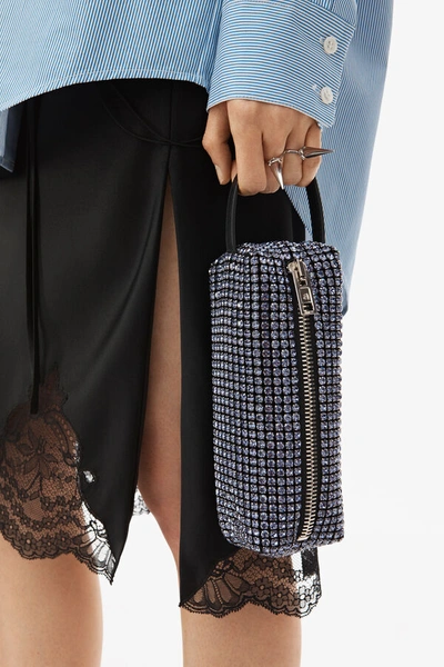 Shop Alexander Wang Rhinestone Pencil Case In Purple