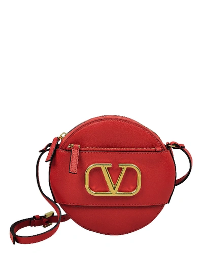 Shop Valentino Garavani Logo Circle Crossbody Bag In Red