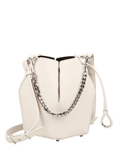 Shop Alexander Mcqueen Small Leather Bucket Bag In White