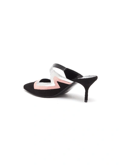 Shop Pierre Hardy 'vibe' Colourblock Geometric Cutout Suede Mules