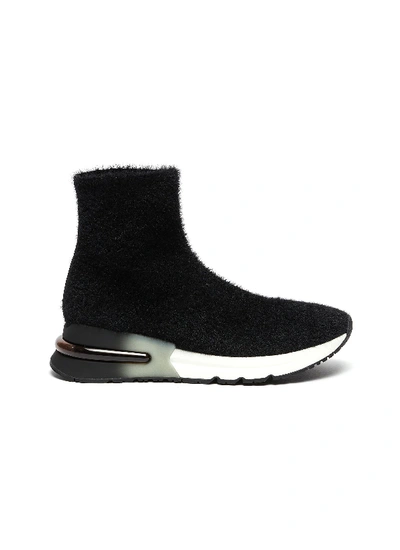 Shop Ash 'king' Brush Knit High Top Sneakers In Black