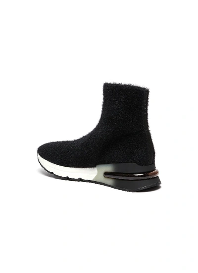 Shop Ash 'king' Brush Knit High Top Sneakers In Black