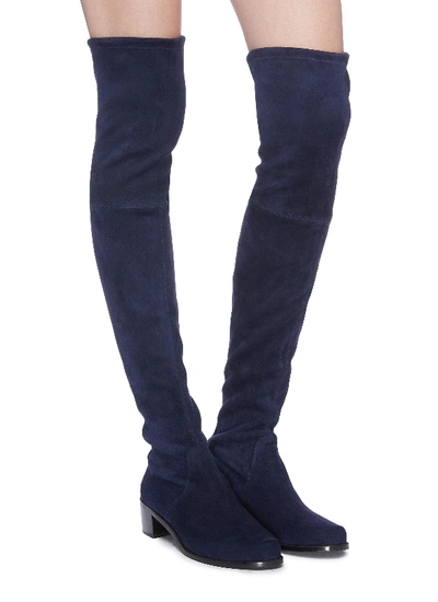 Shop Stuart Weitzman 'midland' Stretch Suede Thigh High Boots