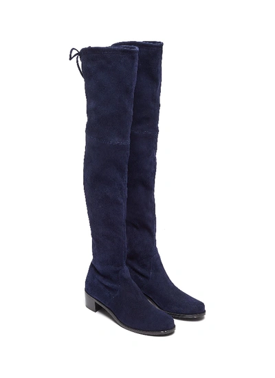 Shop Stuart Weitzman 'midland' Stretch Suede Thigh High Boots