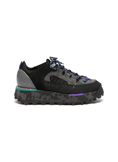 Shop Acne Studios 'berton' Patchwork Mesh Platform Sneakers