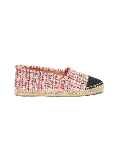 Shop Castaã±er 'kampala' Contrast Toecap Tweed Espadrilles In Rojo