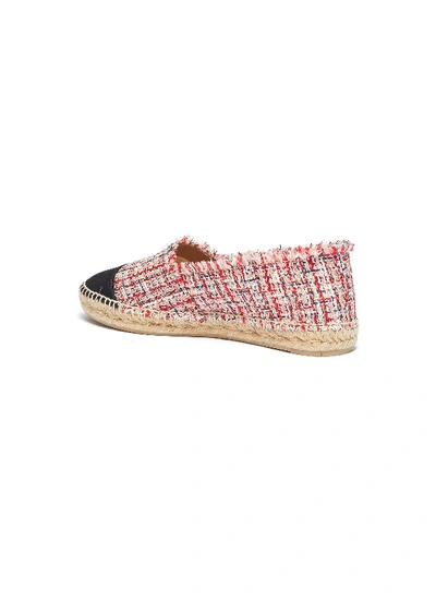 Shop Castaã±er 'kampala' Contrast Toecap Tweed Espadrilles In Rojo