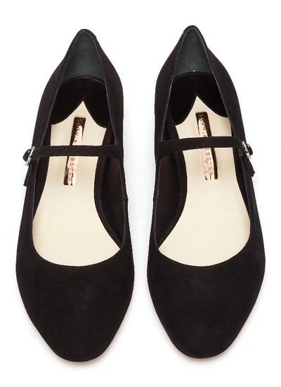 Shop Sophia Webster 'toni' Embellished Heel Suede Mary Jane Flats