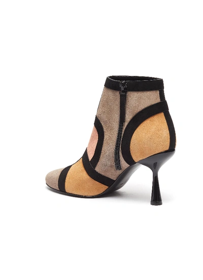 Shop Pierre Hardy 'frame' Suede Patchwork Ankle Boots