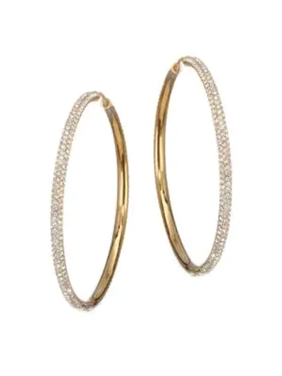 Shop Adriana Orsini Women's Crystal Pavé Hoop Earrings In Gold