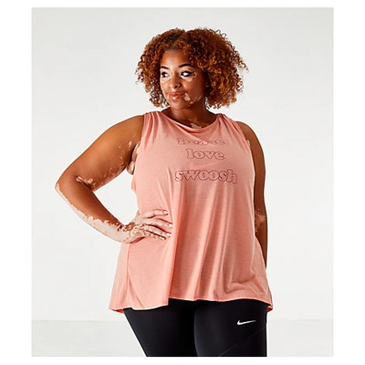 Shop Nike Women's Yoga Graphic Tank Top (plus Size) In Pink