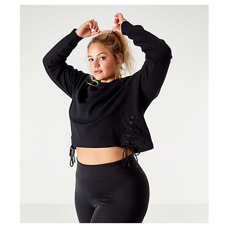 plus size nike lace up hoodie