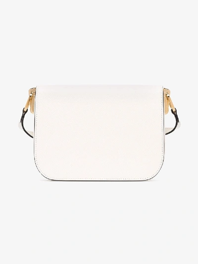 Shop Prada White Pattina Leather Cross Body Bag