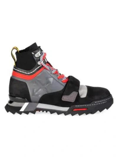 Shop Off-white Hiking Sneaker Boots In Black Grey