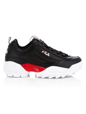 Fila Men's Disruptor 3 Casual Sneakers From Finish Line In Black/ Red ...